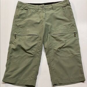 ExOfficio Womens Hiking Capri Crop Olive Green Pants Sz 4